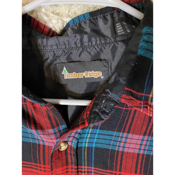 Timber Ridge Mens Flannel Shirt Button Up Red Black Plaid Size Large - Picture 4 of 9